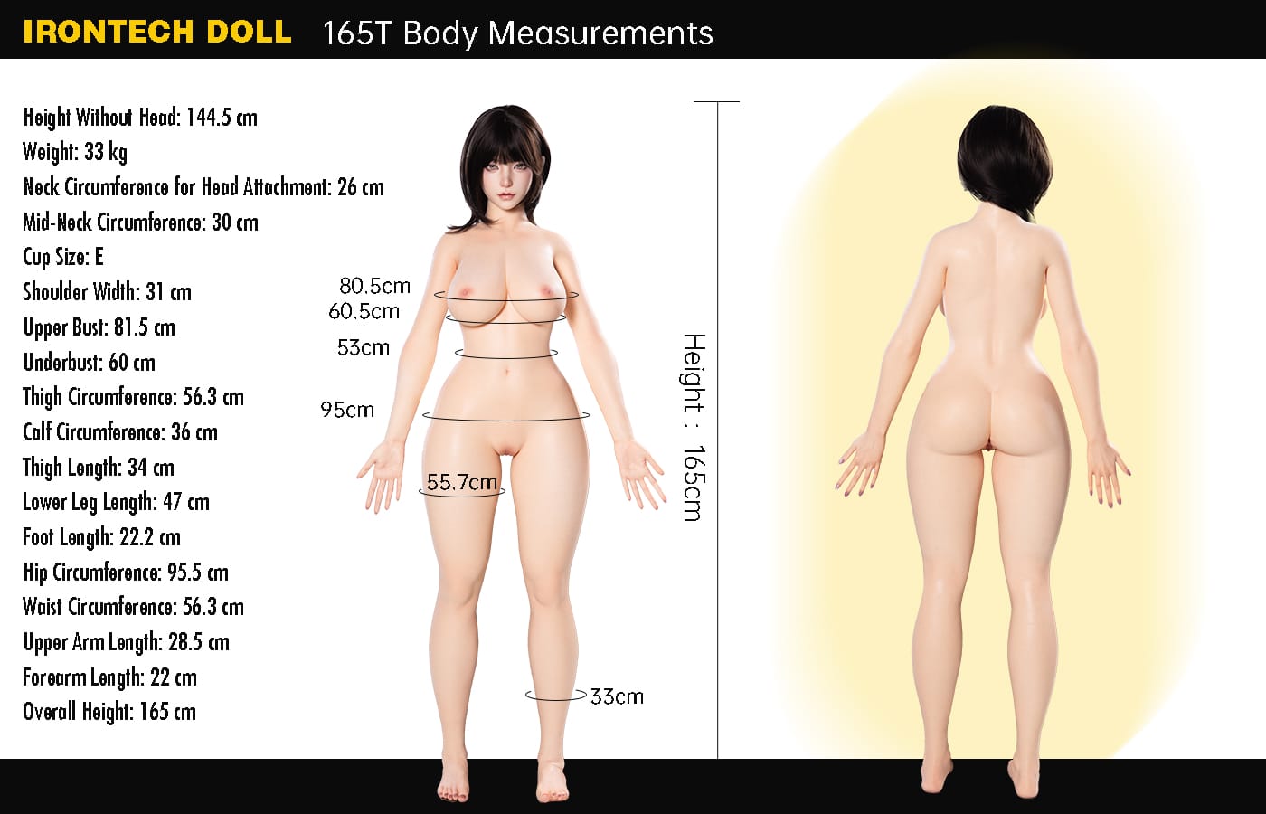Irontech Doll 165T E cup body data